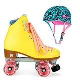 Moxi Combo Set - Beach Bunny Roller Skate (Strawberry Lemonade) & Helmet (Leo)