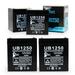 4x Pack - Compatible Napco Alarms GEM-P816 - 12v 4ah Battery - Replacement UB1250 Universal Sealed Lead Acid Battery (12V 5Ah 5000mAh F1 Terminal AGM SLA) - Includes 8 F1 to F2 Terminal Adapters