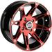 Moose Utilities ATV UTV 12 Red/Black Wheel (ONE) 387RD 12X8 4/110 4+4 Offset