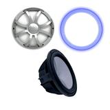 Wet Sounds Revo 10 Subwoofer Grill & RGB LED Ring - Black Subwoofer & Silver XS Grill - 2 Ohm