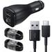 Adaptive Fast Charging Dual Port Car Charger 2x Cables for Nokia G400 - 1x Fast Car Charger + 2x Type-C Cables 4FT