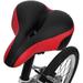 Comfortable Bike Seat for Men Women Soft Thickened Wide Bum Shock Absorb Bicycle Saddle Replacement with High Reflective Stripe