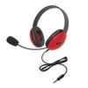 Califone Listening First 2800-RDT Over-Ear Stereo Headset with Gooseneck Microphone 3.5mm Plug Red Each