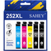 252XL Ink Cartridge for Epson 252 252 XL Ink Cartridges for Epson Workforce WF-7110 WF-7720 WF-7710 WF-3620 WF-3640 (2 Black 1 Cyan 1 Magenta 1 Yellowï¼Œ5 Pack)