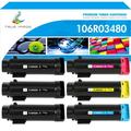 True Image 6-Pack Compatible Toner Cartridge for Xerox 106R03477 Phaser 6510N 6510DNM 6510DNI WorkCentre 6515N 6515DNM 6515DNI (3*Black Cyan Magenta Yellow)
