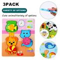 FZFLZDH 3 Pack Wooden Puzzles for Toddlers Animal Jigsaw Puzzles for Kids 1 2 3 Years Old Learning Educational Montessori Toys for Boys and Girls -Birthday Gifts for Girls Boys Ages 1-3