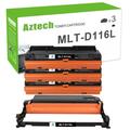 A AZTECH Compatible Toner Cartridge MLT-D116L and Drum Unit MLT-R116 for Samsung Xpress SL-M2625D SL-2825DW SL-M2885F Printer (3*Black Toner Cartridge 1*Drum)