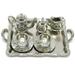 MageCrux 1Set 1: 12 Dollhouse Furniture Miniature Dining Ware Metal Tea Cup Plate Set