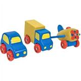 Melissa & Doug Deluxe Wooden First Vehicles Set With Truck Car and Airplane