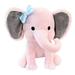 wybzd Unisex Baby Cute Multicolored Cartoon Elephant Soft Shaped Plush Doll Fluffy Stuffed Toy Doll Gifts for Baby Girls Boys Pink 25cm