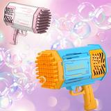 FUTATA 69 Hole Bubble Machine Bazooka Machine Bubble Gun Launcher Shape Automatic Hair Dryer Soap Toy For Adult Kids Play Bubble Machine And Indoor Outdoor Party Wedding Social Outing