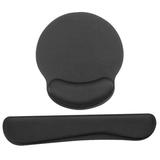 Memory Foam Keyboard Wrist Rest Pad Set Keyboard Wrist Pads with Fabric -slip Rubber Base Black