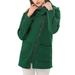 Lovskoo Women s Full Zip Sweatshirt Oversized Fleece Jacket Fall and Winter Long Sleeve Double Zipper Lapel Collar Jacket Green