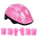 7 Pieces Kids Protective Gear Set with Children Skateboard Helmet Kids Knee Pads and Elbow Pads with Wrist Guards For Cycling Skateboarding Bike (Pink)