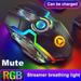 Wireless Gaming Mouse Rechargeable Computer Gaming Mouse Click Led Light Power Saving Mode Gaming Mouse for Laptop/PC/Notebook (500 Mah Lithium Battery)
