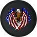 Black Tire Covers - Tire Accessories for Campers SUVs Trailers Trucks RVs and More | Eagle American Flag Black 30 Inch