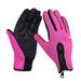 Winter Outdoor Windproof Cycling Glove Waterproof Touchscreen Gloves for Smart Phone Running Warm Gloves Unisex Winter Thermal Gloves Bike Gloves Adjustable Size S/M/L/XL Rose Red