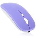2.4GHz & Bluetooth Rechargeable Mouse for Infinix Zero X Neo Bluetooth Wireless Mouse for Laptop / PC / Mac / iPad pro / Computer / Tablet / Android Violet Purple