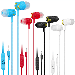 Set Of 4 UrbanX R2 Wired in-Ear Headphones With Mic For Realme C20A with Tangle-Free Cord Noise Isolating Earphones Deep Bass In Ear Bud Silicone Tips
