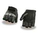 Milwaukee Leather SH353 Men s Black Leather Gel Padded Palm Fingerless Motorcycle Hand Gloves W/ â€˜Embroidered Skull & Bonesâ€™ Medium