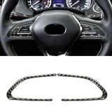 For Infiniti Q50 Q60 2014-21 Real Carbon Fiber Steering Wheel Button Cover Trim