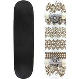 Ornamental seamless borders Vector set with abstract floral elements Outdoor Skateboard Longboards 31 x8 Pro Complete Skate Board Cruiser