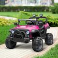 Ride on Cars iRerts 12V Ride on Trucks with Remote Control Battery Powered Electric Car for Kids Boys Girls Kids Ride on Toys with Music LED Light USB Port MP3 Player TF Card Slot Rose Red