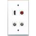 RiteAV - 1 Port HDMI 1 Port RCA Red 2 Port Coax Cable TV- F-Type Wall Plate