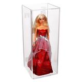 Acrylic Figurine Display Case for Doll Bobblehead Action Figure or Collectible Toy Figure with Clear Back and Wall Mount (D02/A017-CBWM)
