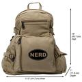 Nerd Army Sport Heavyweight Canvas Backpack Bag in Khaki & Black Large