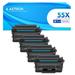 55X 4-Pack Compatible Toner Cartridge for HP CE255X 55X for HP P3015 P3015DN P3015X Pro MFP M521DN M521DW M525 Printer Ink (Black)