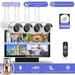 {10-inch monitor & Super Night Vision 36 Led} 4pcs Wireless 2K 3.0MP Indoor/Outdoor Surveillance Camera System with 500GB Hard Drive 8 Channel 5.0MP NVR