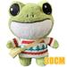 Frog Plush 11.8-inch Frog Stuffed Animal Toy Soft Cute Variety Cartoon Green Frog Plushie with Cloths and Bag Standing Stuffed Frog Gift for Kids Girls Boys