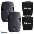 (2) Gemini AS-1500BLU Active Speakers with 15 Woofers & Built-in USB/SD/Bluetooth MP3 Player & Free Speaker Covers