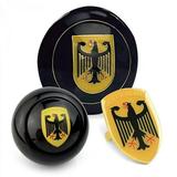 Deutschland 3 Piece Kit - Horn Button Hood Crest & 10 mm Shift Knob Bus Bug T3