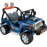 Power Wheels Hot Wheels Jeep Wrangler Battery-Powered Ride-On Toy Vehicle with Music & Sounds 12V