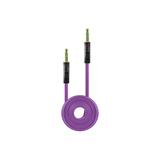 Tangle Free Flat Wire Car Audio Stereo Auxiliary Aux Cord Cable Adapter for Sony Ericsson Xperia PLAY Android Phone (Verizon Wireless) - Purple