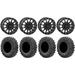 System 3 SB-5 Black 14 Wheels 27 MotoRavage Tires Kawasaki Mule Pro FXT