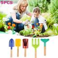 Llgltomo 5-Peices Kids Garden Tool Set Toy Garden Tools with Sharp Shovel Rake Fork Muzzle shovel Square Shovel Best Outdoor Garden Toys for Boys And Girls