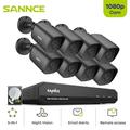 SANNCE 8 Channel 1080p Full HD 5-in-1 Security Camera System 8pcs 1080p Security Cameras for 24/7 Security Surveillance with 1TB Hard Drive