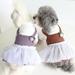 XWQ Pet Dress Lovely Cherry Decor False Two-piece Comfortable Warm Dog Cat Apparel for Autumn Winter