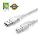 USB 2.0 Cable - A-Male to B-Male for Canon ImageClass Printer (Specific Models Only) - 6 FT/2 PACK/CLEAR