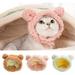 Visland Dog Cat Plush Hat Fashion Solid Color Cute Animal Ear Shape Soft Cozy Winter Head Warm Cap Pet Costume Accessory Headwear for Puppy Kitten Party Daily Wear