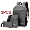 3pcs Men s Small Laptop Backpacks Set with USB Port