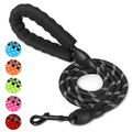 UrbanX 4FT Strong Dog Leash with Comfortable Padded Handle and Highly Reflective Threads for Biewer Terrier and other Small Terrier Dogs Black