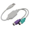 USB 2.0 to Dual PS/2 Adapter Converter Splitter Cable Cord for Mouse Keyboard