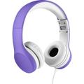 LilGadgets Connect+ Kids Headphones Wired with Microphone Volume Limiting for Safe Listening Adjustable Headband Cushioned Earpads for Comfort Headphones for Kids for School Purple