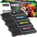 Cool Toner Compatible Toner Replacement for Dell 593-BBBU for Dell C2660 C2660dn C2665dnfï¼ˆBlack Cyan Magenta Yellow 4-Pack)