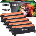 Cool Toner Compatible Toner Cartridge Replacement for Brother TN-450 TN 450 TN450 HL-2270DW HL-2280DW MFC-7360N MFC-7860DW DCP-7065DN HL-2240 FAX-2940 Printer (Black 5-Pack)