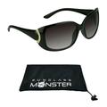 Sunglass Monster Women Bifocal Sunglass Reader Oversized Jackie O Black Gold Accent